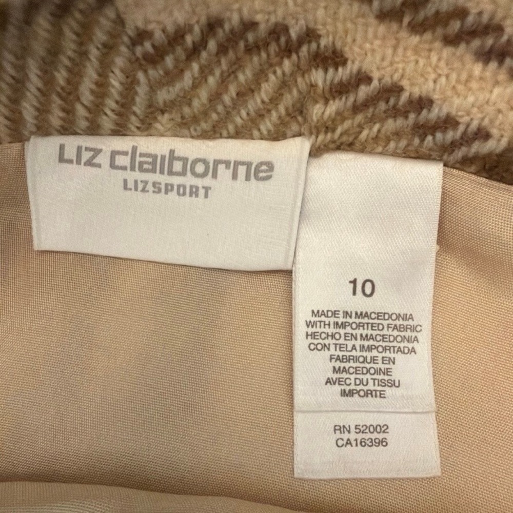Liz Claiborne Lizsport Plaid Wool Blend Wrap Mini Skirt Scottish Moors Tan 10 - Picture 4 of 14